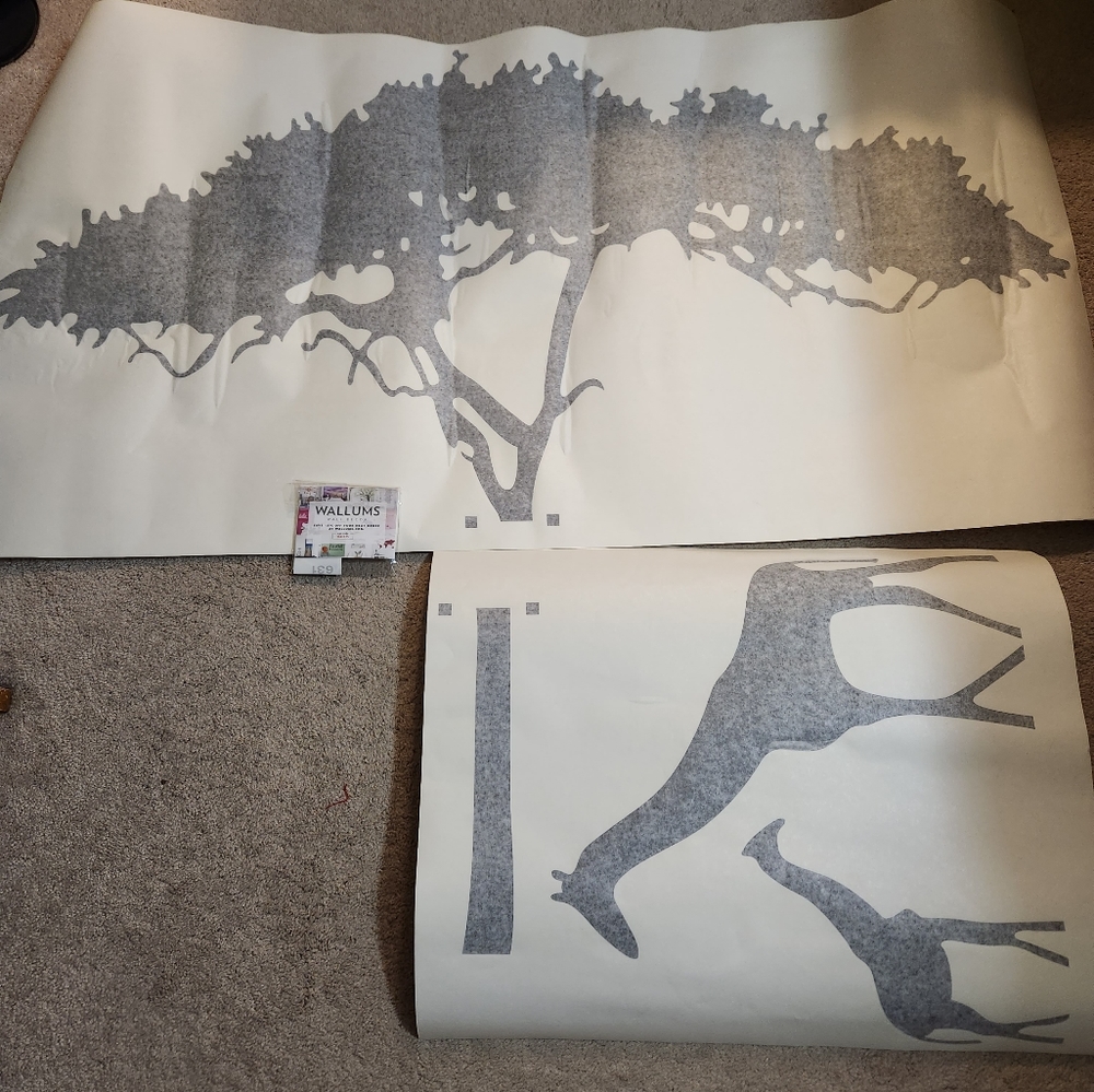 Brand New Wallums wall decals. Tree with two giraffe